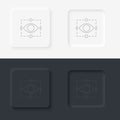 Retina, tech, eye icon - Vector. Artificial intelligence neumorphic style vector icon Royalty Free Stock Photo