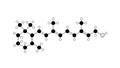 retinol molecule, structural chemical formula, ball-and-stick model, isolated image vitamin a