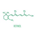 Retinol, vitamin A. Essential for vision and bone growth, healthy skin and hair Royalty Free Stock Photo