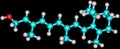 Retinol (Vitamin A) molecular structure on black