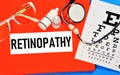 Retinopathy. Text label to indicate the state of vision health.