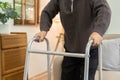 Retire senior using walker to help them walk at home. health care concept Royalty Free Stock Photo