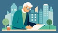 A retired architect serving on a city planning committee utilizing their expertise to ensure that all proposed projects
