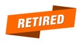 retired banner template. ribbon label sign. sticker