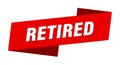 retired banner template. ribbon label sign. sticker