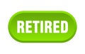 retired button. rounded sign on white background