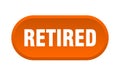 retired button. rounded sign on white background