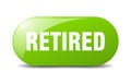 retired button. sticker. banner. rounded glass sign