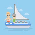 Retired couple cruising. Royalty Free Stock Photo