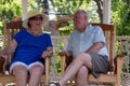 Retired Couple Having Fun Conversations Royalty Free Stock Photo