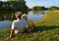 Retired couple relaxing Royalty Free Stock Photo