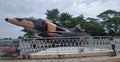 Retired and disused Hawk fighter jet at a playground in Indonesia Royalty Free Stock Photo