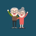 Retired elderly senior age couple.