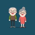 Retired elderly senior age couple.