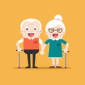 Retired elderly senior age couple.