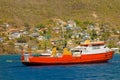 A retired ferry anchored at admiralty bay, bequia Royalty Free Stock Photo