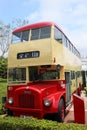 Retired historic red bus in Hong Kong Royalty Free Stock Photo