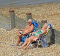 Retired holiday sunbathers