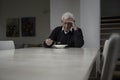 Retired man eating soup Royalty Free Stock Photo