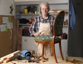 Retired man working Royalty Free Stock Photo