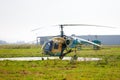 Old crop dusting helicopter Royalty Free Stock Photo