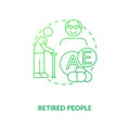 Retired people concept icon