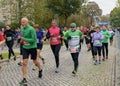 Retired people run a marathon. Germany, Magdeburg, 18 oktober 2015