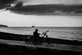 Senior Citizen Resting On The Seaside