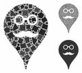 Retired smiley map marker Mosaic Icon of Irregular Elements Royalty Free Stock Photo