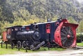Old locomotive and snow plow in Skagway, Alaska. Royalty Free Stock Photo