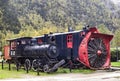 Old locomotive and snow plow in Skagway, Alaska.