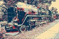 Large steam engine in Resita Romania, red grey Royalty Free Stock Photo