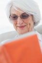 Retired woman reading a book Royalty Free Stock Photo