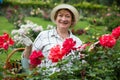 Retiree woman roses