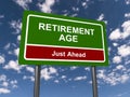 Retirement age traffic sign Royalty Free Stock Photo