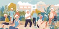 Retirement community: A retiree engaging in group activities like yoga or book clubs