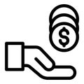 Retirement fund icon, outline style