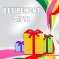 Retirement Gifts Shows Retiring Presents 3d ILlustration Royalty Free Stock Photo