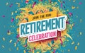 Retirement invitation template with a joyful festivity theme, Royalty Free Stock Photo