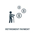Retirement Payment icon. Line style icon design from personal finance icon collection. UI. Pictogram of retirement payment icon. R