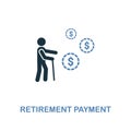 Retirement Payment icon in two colors design. Pixel perfect symbols from personal finance icon collection. UI and UX. Illustration