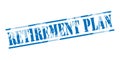 Retirement plan blue stamp Royalty Free Stock Photo