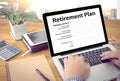 Retirement Plan Loan Liability Tax Form to Retirement Plan Royalty Free Stock Photo