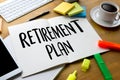 RETIREMENT PLAN Savings Senior Investment Retirement Plan Pen Royalty Free Stock Photo