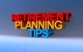 Retirement planning tips on blue Royalty Free Stock Photo