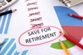 Retirement saving plan, to do list Royalty Free Stock Photo