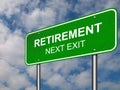 Retirement Road Sign Announcement Royalty Free Stock Photo