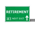 RETIREMENT road sign isolated on white Royalty Free Stock Photo