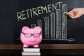 Retirement Saving Concept On Blackboard