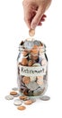 Retirement Savings Coin Jar Royalty Free Stock Photo